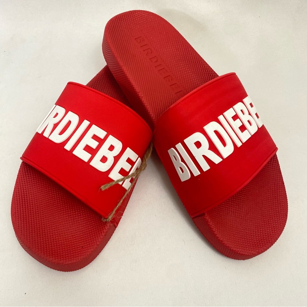 BIRDIEBEE Red Statement Slide Sandals 11 Womens Beach … - Picture 2 of 5